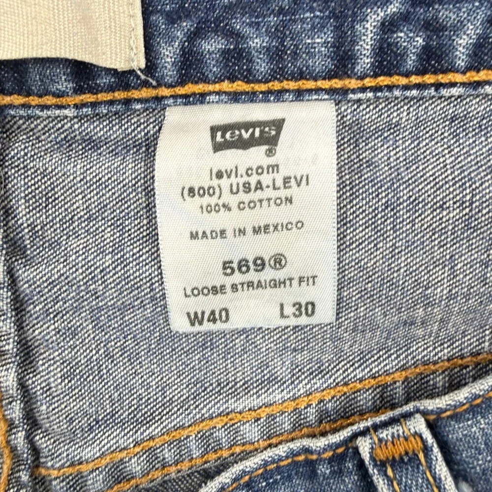 Vintage Levis Jeans Mens Fits 40x29‎ Blue 569 Baggy Loose Straight Skater Denim